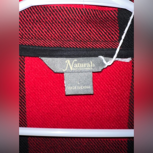 Natural Reflections Red and Black Plaid Cardigan - Picture 3 of 4